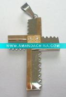 Wholesale Stainless steel Simple cross pendant with Gold plated