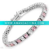 Wholesale PRINCESS CUT CZ TENNIS BRACELET