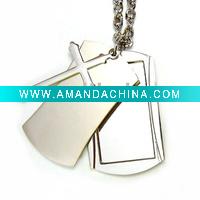 Wholesale Alloy Cross Dog Tag Photo Locket Chain Necklace