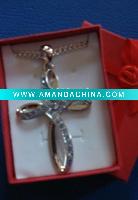 Wholesale Large Cross Crystal Pendants with silver chain