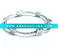 Wholesale Tennis bracelet, 925 sterling silver jewelry, rhodium plated with cz stones(crystal), fashion