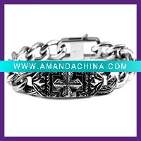Wholesale 316l stainless steel cross bracelet and bangleMLB-109