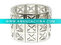 Wholesale Crystal deco multi cross pattern stretch bracelet