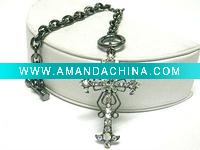Wholesale Vintage style crystal cross charm chain bracelet