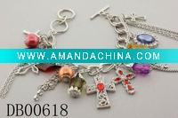 Wholesale cross and bead charms bracelet