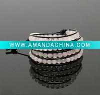 Wholesale Newest Rose Crystal Leather Wrap Bracelet