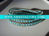 Wholesale Sea Green Beaded Wrap Bracelet