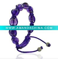 Wholesale HF-B0256 Amethyst Beads Shamballa Bracelets