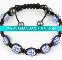 Wholesale Dark blue stone shamballa bracelet