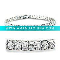 Wholesale Plated rhodium tennis bracelets diamond