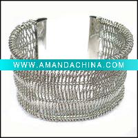 Wholesale fashion interwoven wide wire cuff bangle bracelet