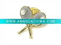 Wholesale Tennis racket and ball brooch