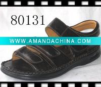 Wholesale Men black leather slipper