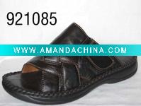 Wholesale Men black leather slipper