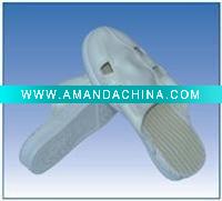 Wholesale Anti-static slipper white PVC leather 4 holes slipper