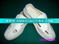 Wholesale Anti-static slipper white PVC leather 4 holes slipper