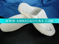 Wholesale Anti-static slippers white PVC leather 4 holes slipper