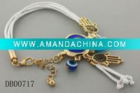 Wholesale palm charm and evil eye bead bracelet