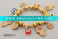 Wholesale palm charm and evil eye bead bracelet