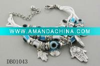Wholesale palm charm and evil eye bead bracelet
