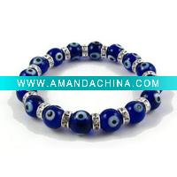 Wholesale unique evil eye leather bracelet