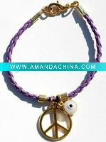 Wholesale unique evil eye leather bracelet