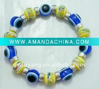Wholesale hot selling colorful beads evil eye/blue eye bracelet accept paypal