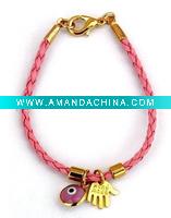 Wholesale unique evil eye leather bracelet