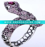 Wholesale fashion snake vintage animal rhinestone bangle