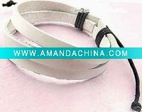 Wholesale White leather bracelet