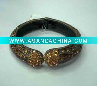 Wholesale jewelry, snake shape rhinestones enamel alloy bangle