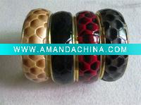 Wholesale Exquisite trendy leather snake skin alloy bangle series