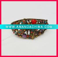 Wholesale Colorful Crystal Resn Snake Alloy Bangle