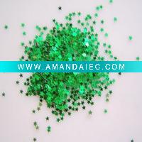 Wholesale green color pvc star paillettes for Christmas decoration