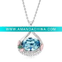 Wholesale Beautiful wedding necklace with crystal,pendant necklace