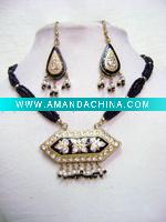 Wholesale Indian Costume handmade bridal wedding fashion lakh / lac kundan jewellery necklace from jaipur jewelry
