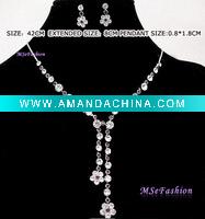 Wholesale Flower Necklace Set Crystal Wedding Necklace Set Rhinestone Necklace Set-Ne855sr