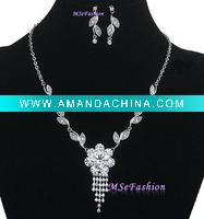 Wholesale NE721SC Crystal Necklace , Wedding Necklace, Bridal Necklace, Formal Party Set,Fashion Jewelry