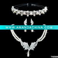 Wholesale TNE005 Brand New Wedding Jewelry Sets,Bridal Jewelry,Necklace,Earring,Wedding Tiara