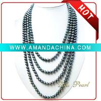 Wholesale 7-8mm Black Freshwater Pearl Necklace