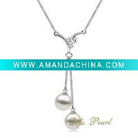 Wholesale White Akoya Pearl Necklace With Diamonds