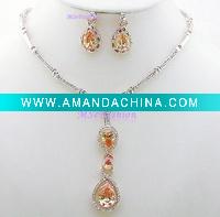 Wholesale NE686GA Crystal Necklace , Wedding Necklace Set,Bridal Necklace, Formal Party Set,Fashion Jewelry
