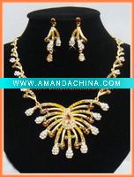 Wholesale Similar spider wedding bridal jewelry sets with necklace and earring