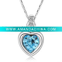 Wholesale Best selling heart necklaces jewelry with crystal