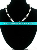 Wholesale freshwater pearl silver necklace