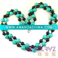 Wholesale fashion tuquoise & black onyx necklaces
