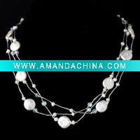 Wholesale fashion pearl rhinestone wedding necklace