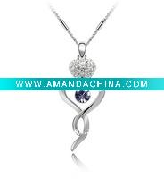 Wholesale elegant tie alloy pendant necklace