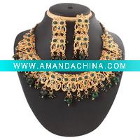 Wholesale 1 gram gold plated trendy indian bridal wedding necklace jewellery