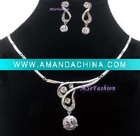 Wholesale NE688SC Crystal Necklace Set, Wedding Necklace Set, Bridal Necklace, Formal Party Set, Fashion Jewelry